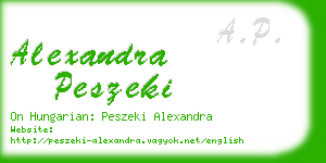 alexandra peszeki business card